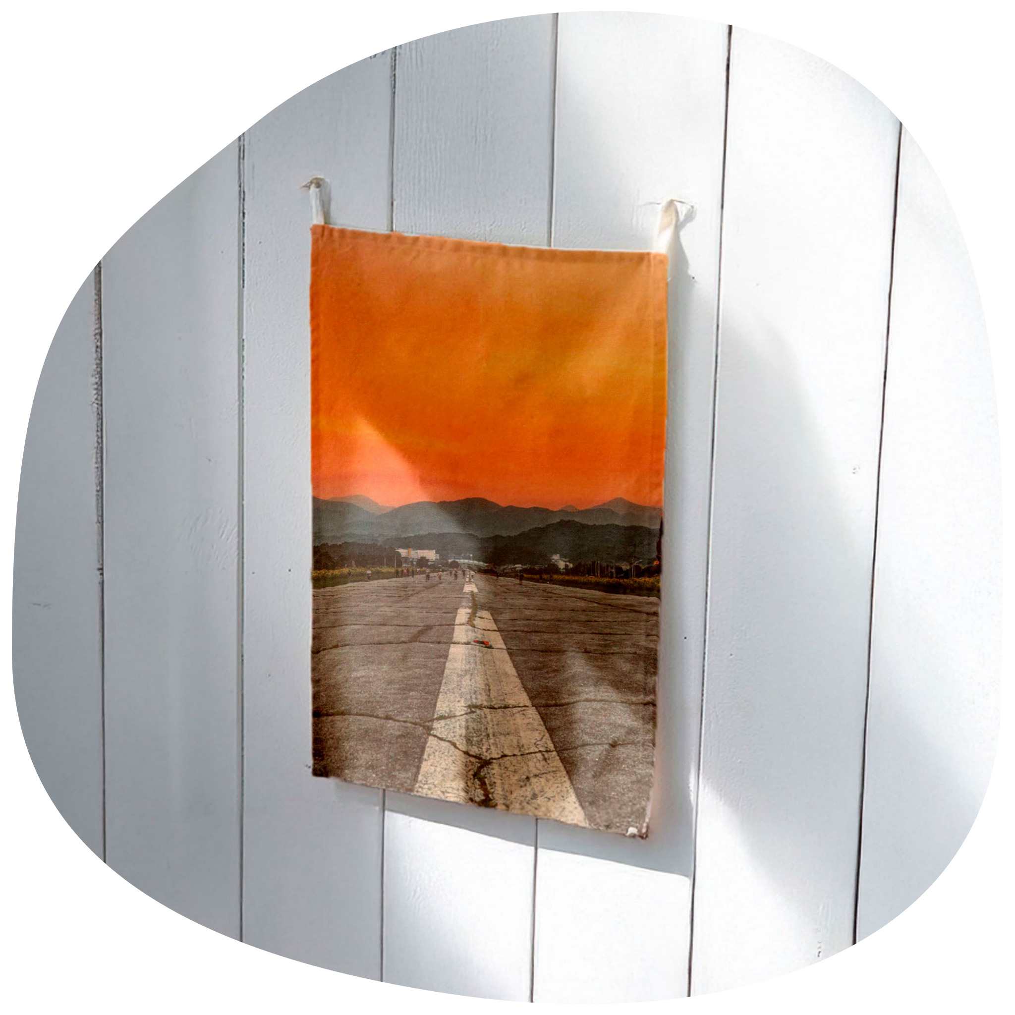 Young Forever Mosan Airfield Sunset Fabric Poster