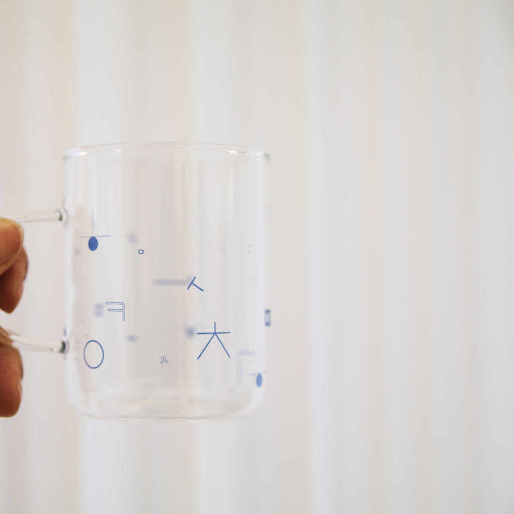 Hangeul pattern heat-resistant glass mug (300ml) | Kitchen | Mugs | Sorosi