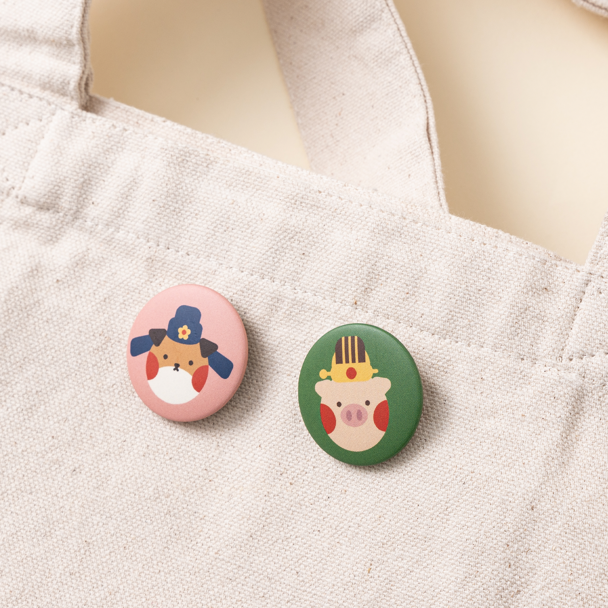 Zodiac Animal Character Button Pin