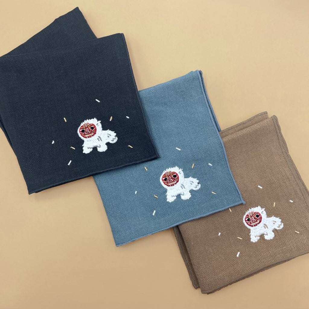 Lion Mask Dance Embroidery Handkerchief | T_E,T_F | Uncategorized | MIMIDAR