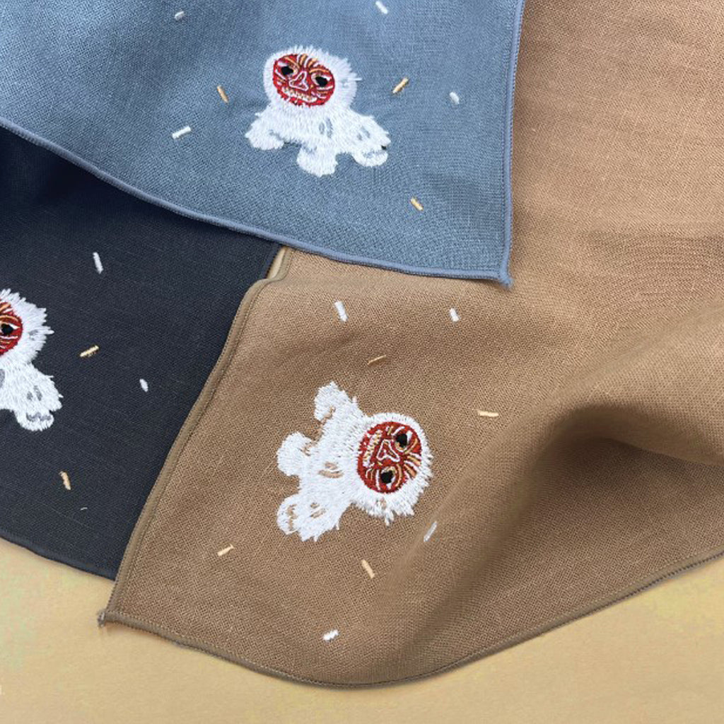 Lion Mask Dance Embroidery Handkerchief | T_E,T_F | Uncategorized | MIMIDAR