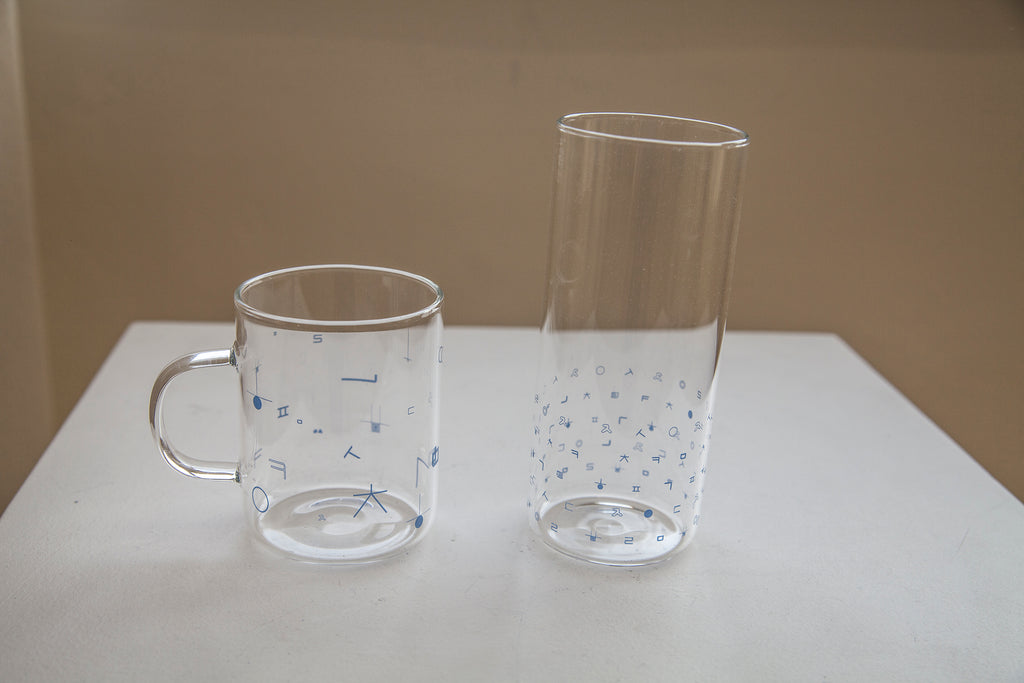 Hangeul pattern heat-resistant glass cup (430ml) - regular pattern | hangeul,hangul,korean,tea,teapot | Uncategorized | Sorosi