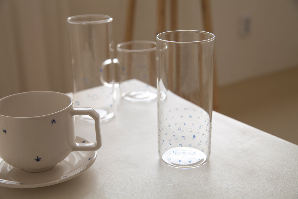 Hangeul pattern heat-resistant glass cup (430ml) - regular pattern | hangeul,hangul,korean,tea,teapot | Uncategorized | Sorosi
